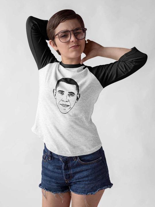 #44 Unisex Baseball Raglan Baseball Raglan Reelect Obama 