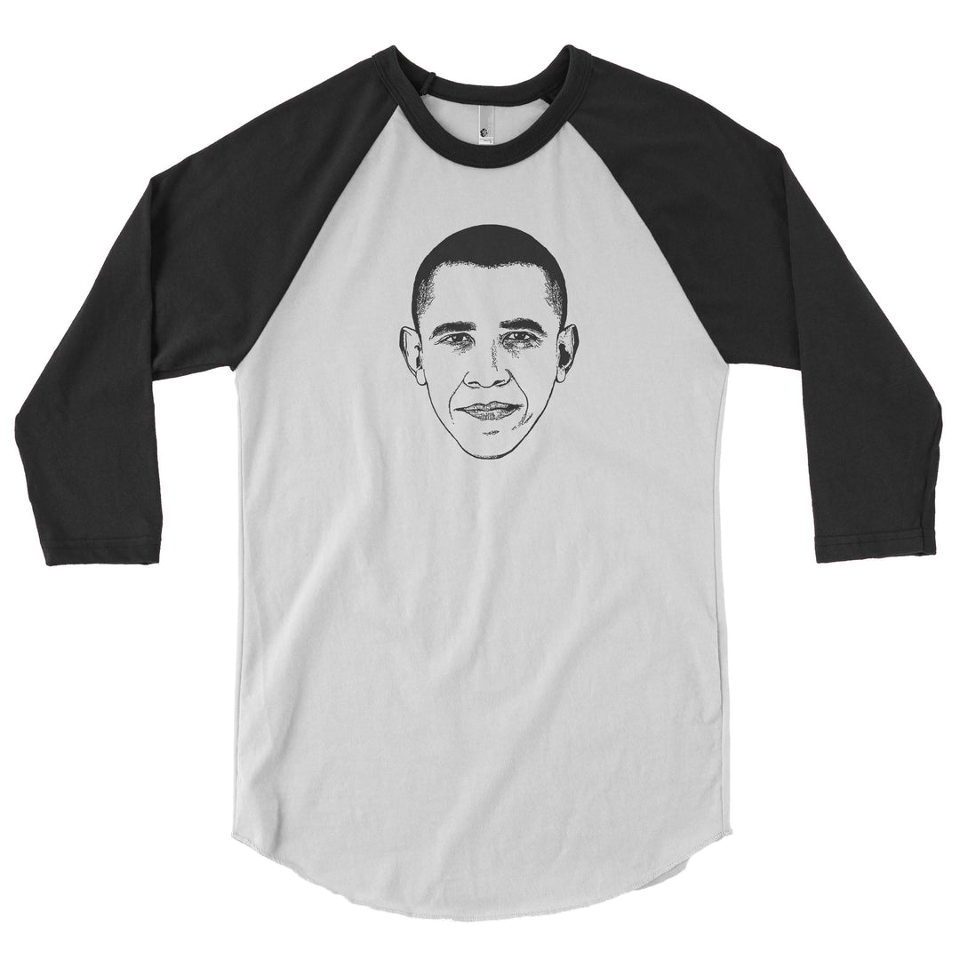 #44 Unisex Baseball Raglan Baseball Raglan Reelect Obama Men/Unisex White/Black S