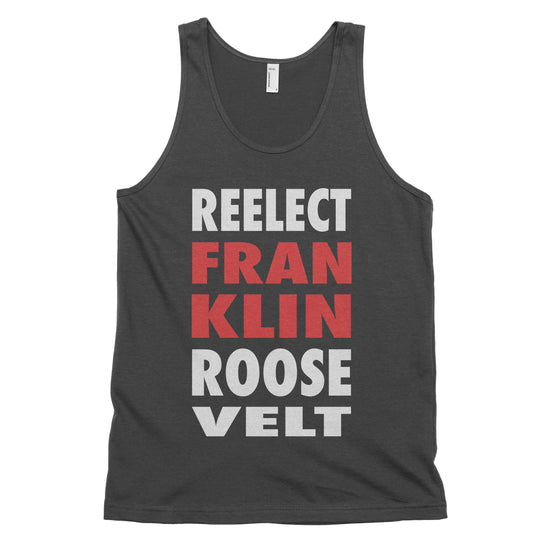 Drive Ahead with Roosevelt Tank Top Reelect FDR Black XS 