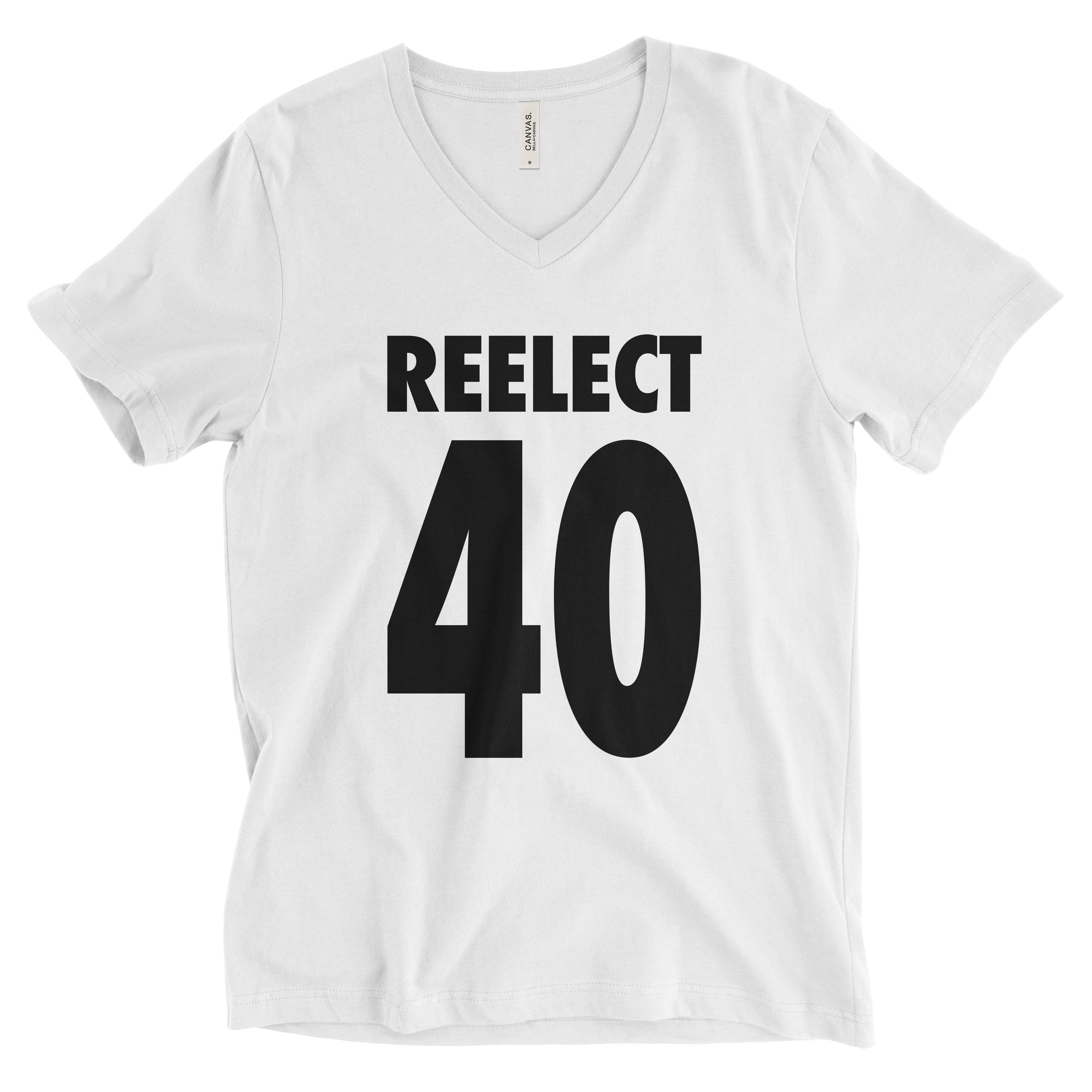 Reelect 40 v-neck V-neck Reelect Reagan White XS 