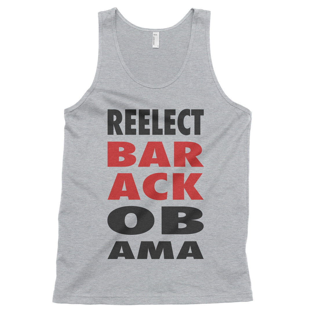 Yes We Can! Tank Top Reelect Obama Heather Grey XS 