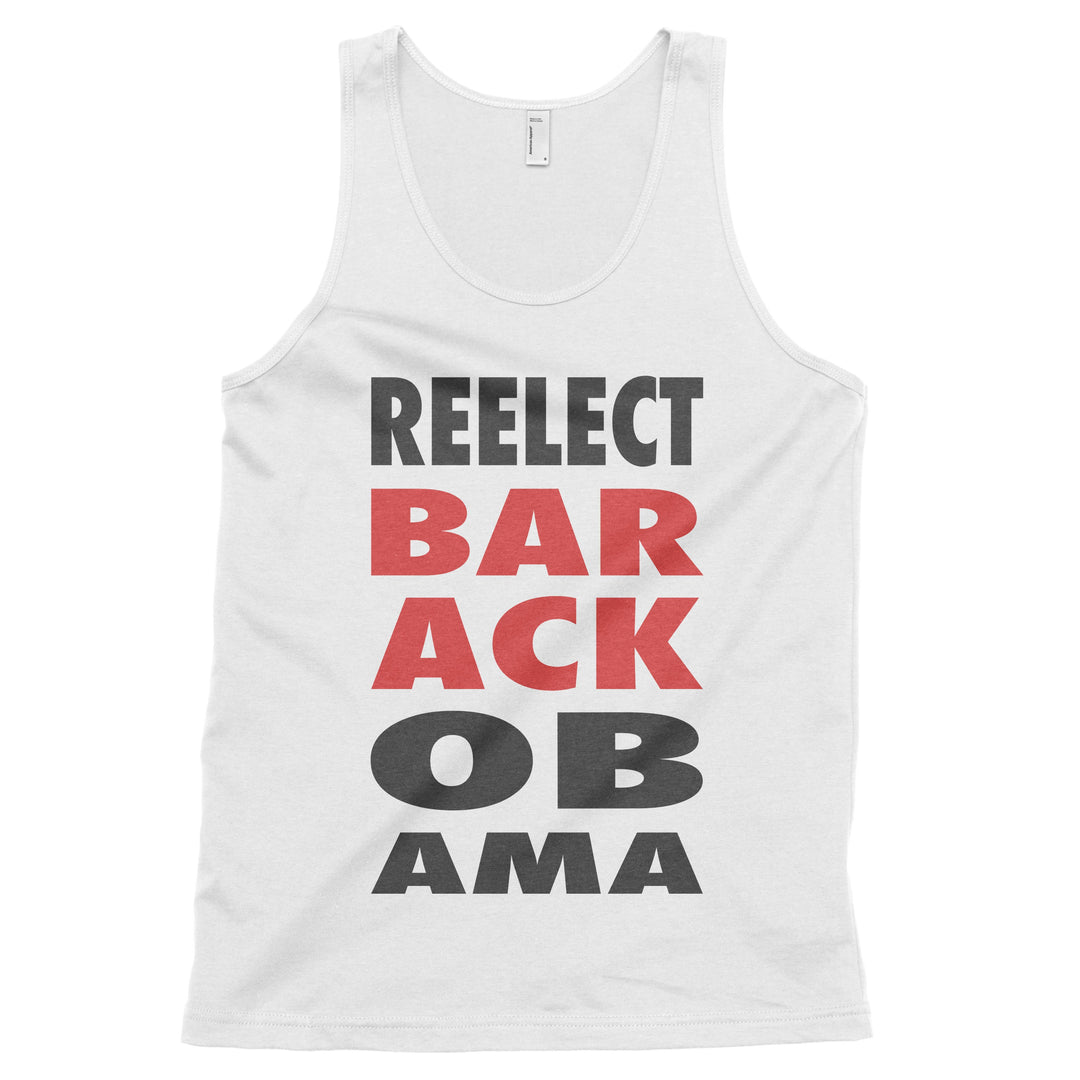 Yes We Can! Tank Top Reelect Obama White XS 